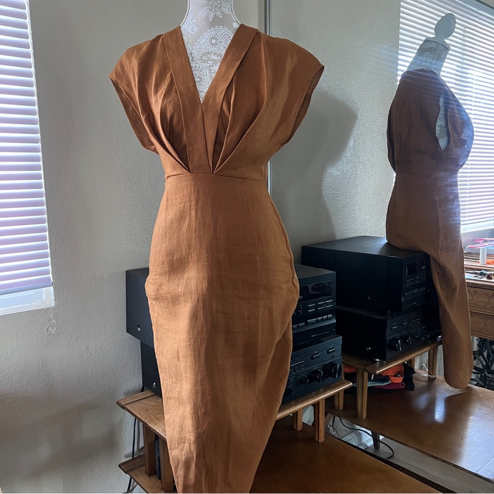 Banana Republic Rich Tan Midi Dress